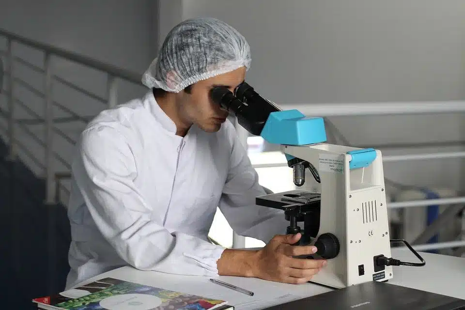 A Scientist Examines at a Lab