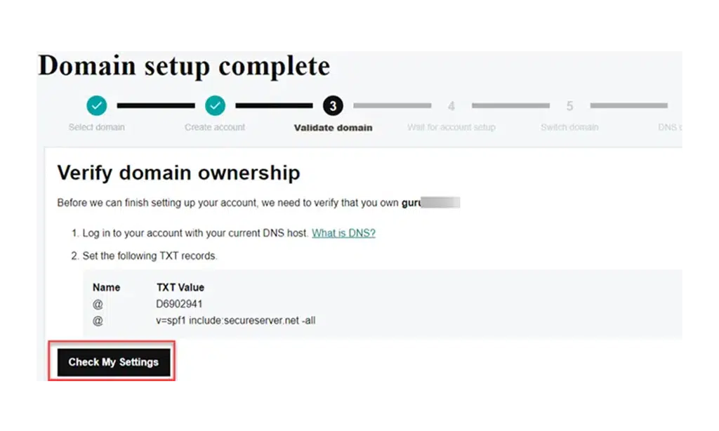 Configure Email step 3