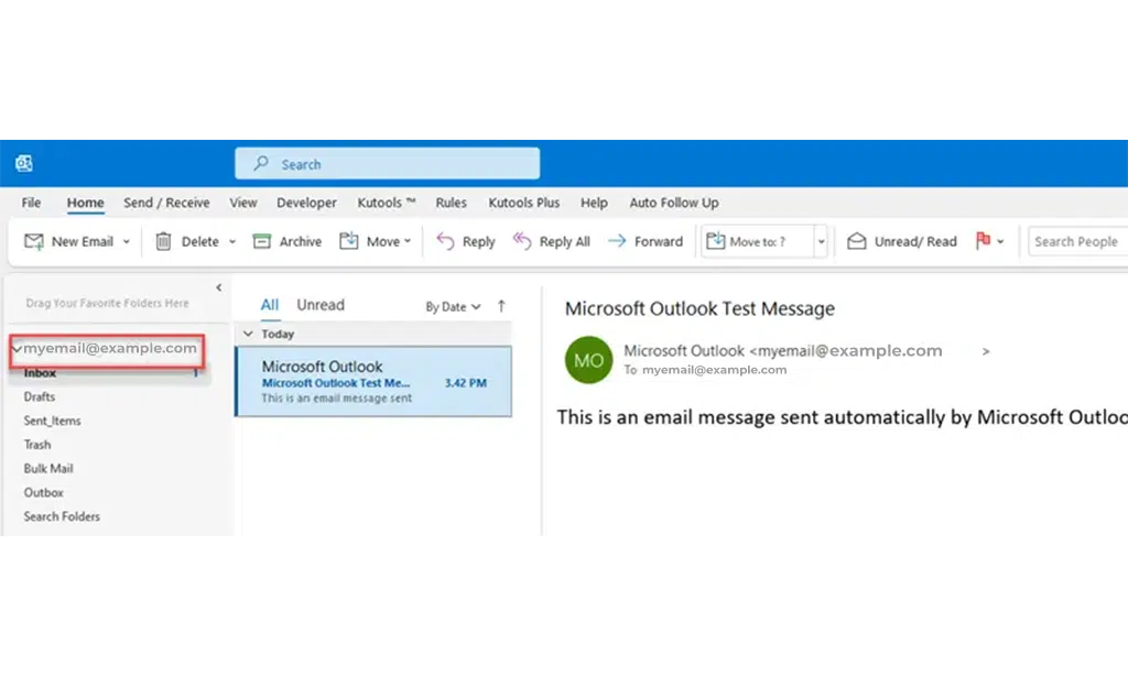 GoDaddy Email on desktop with MS Outlook step 4