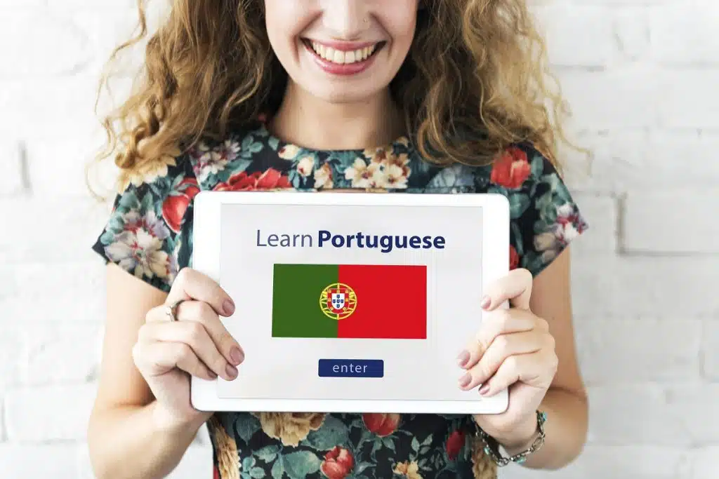 Learn Portuguese Language Online Education Concept