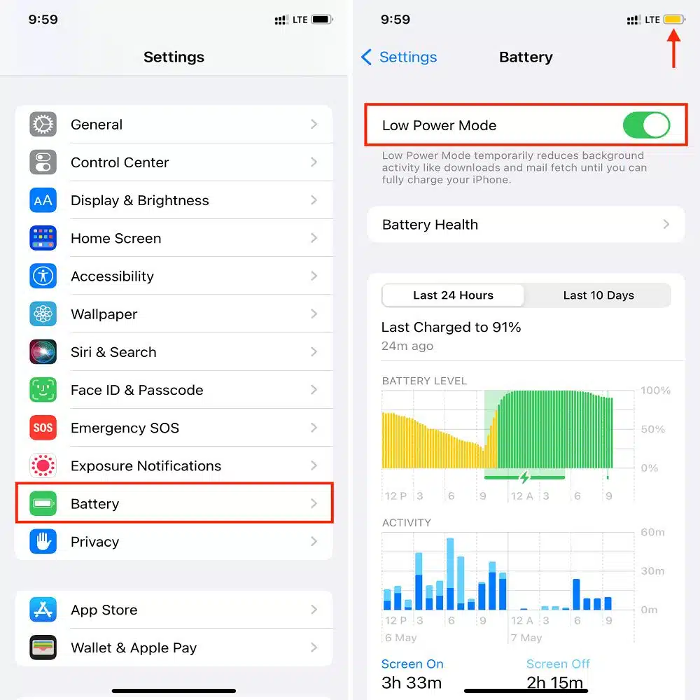 Disable Low Power mode