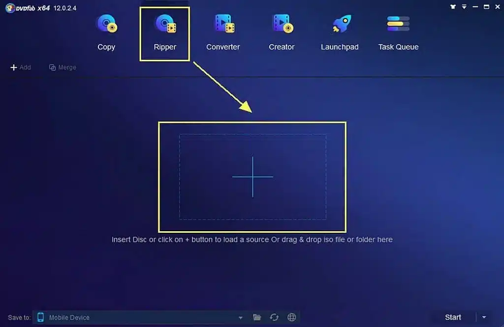 Add the Blu-ray disc to DVDFab