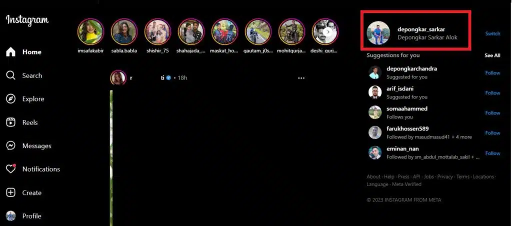 Click on your profile photo