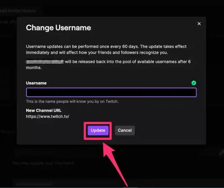 Click the Update button
