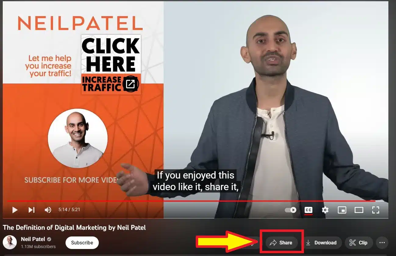 Press the share button