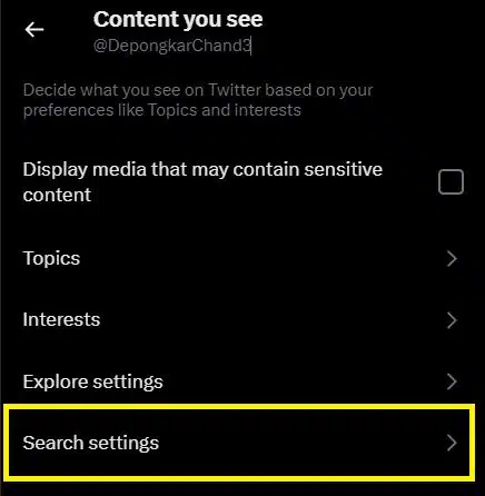 Search Settings