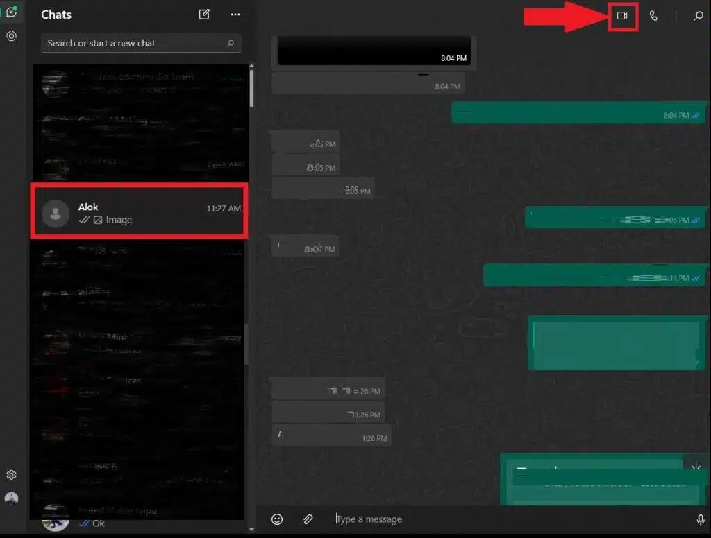 Tap on the video call option