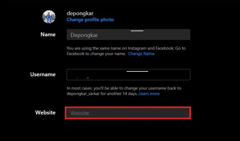 Paste YouTube video link on Website section
