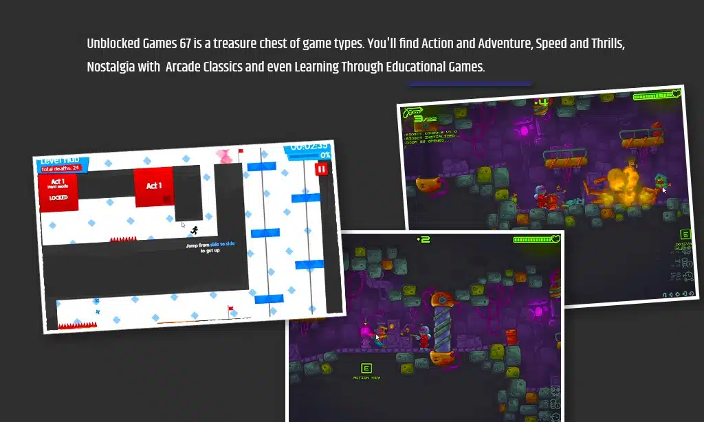 action and adventure of unblocked games 67