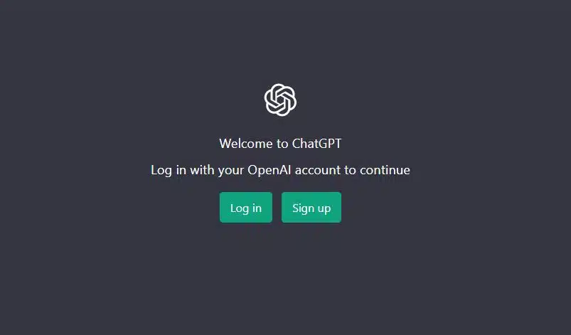 Chat GPT Login Page