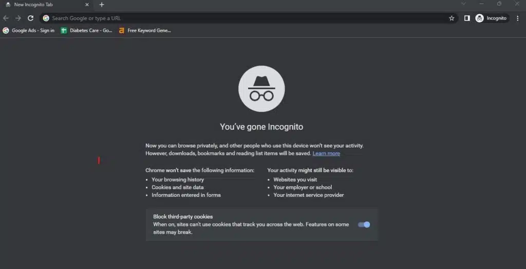 Use Chrome Incognito Mode
