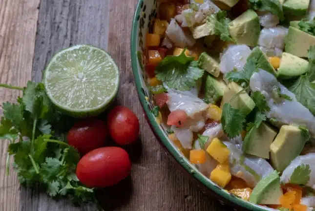 mango and avocado ceviche