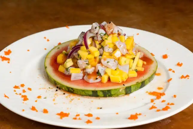 watermelon and cucumber ceviche