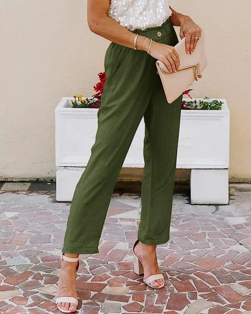 NIMIN Women's Casual Loose Pants Comfy Cropped Work Pants