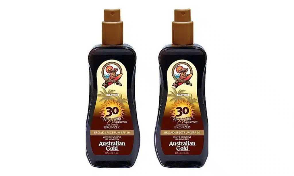 . Australian Gold Spray Gel Sunscreen with Instant Bronzer