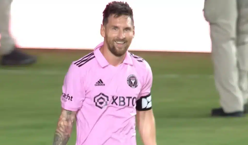 Soccer Star Messi Winning Kick