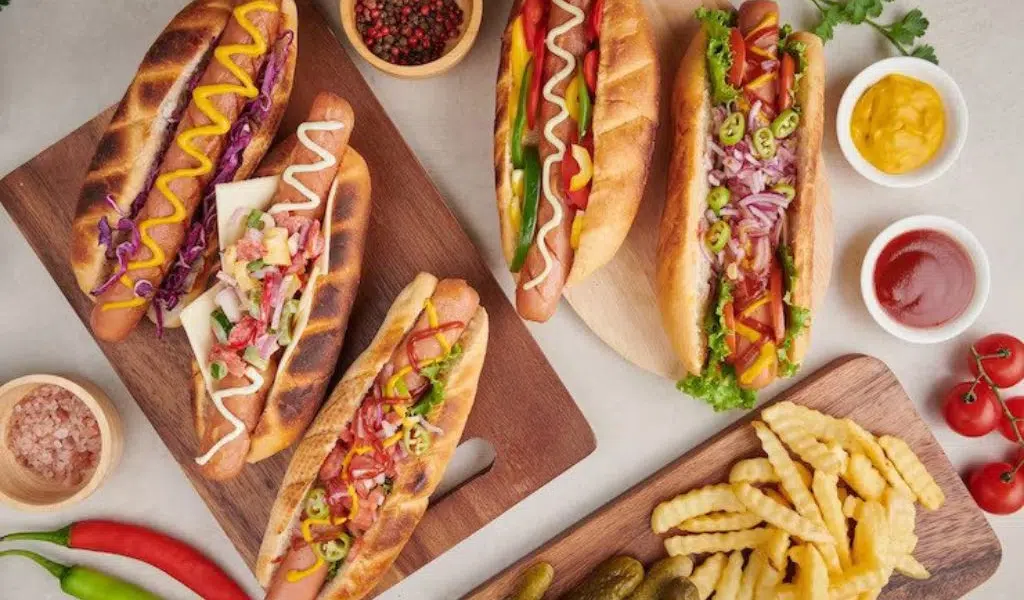 A Frankfurt flock and a hot dog