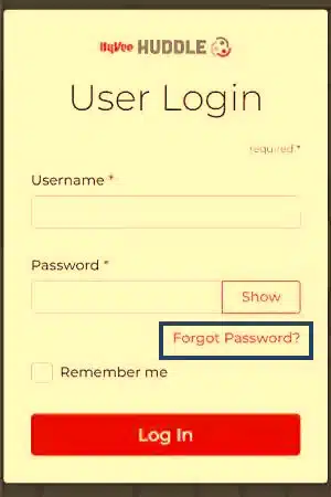 hyvee huddle password reset