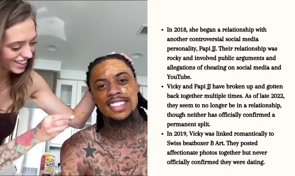 woah vicky relationships