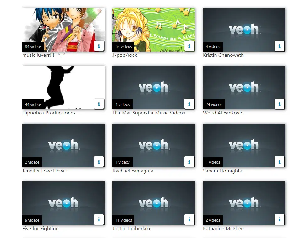 music library of veoh