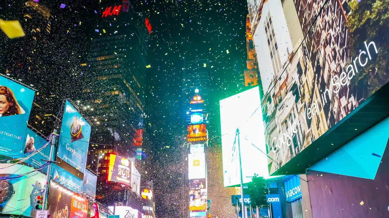 the times square ball drops