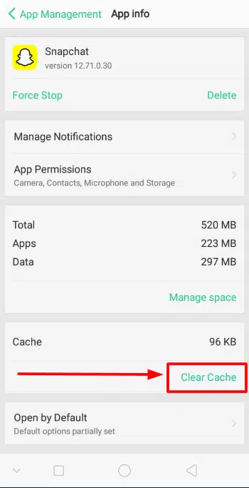 clear cache and data