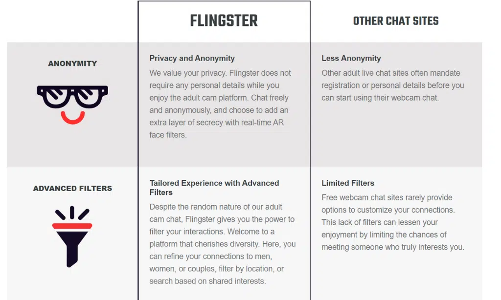 flingster vs other chat sites