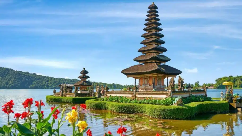 Pura Ulun Danu Temple on the Bratan Lake, Bali, Indonesia