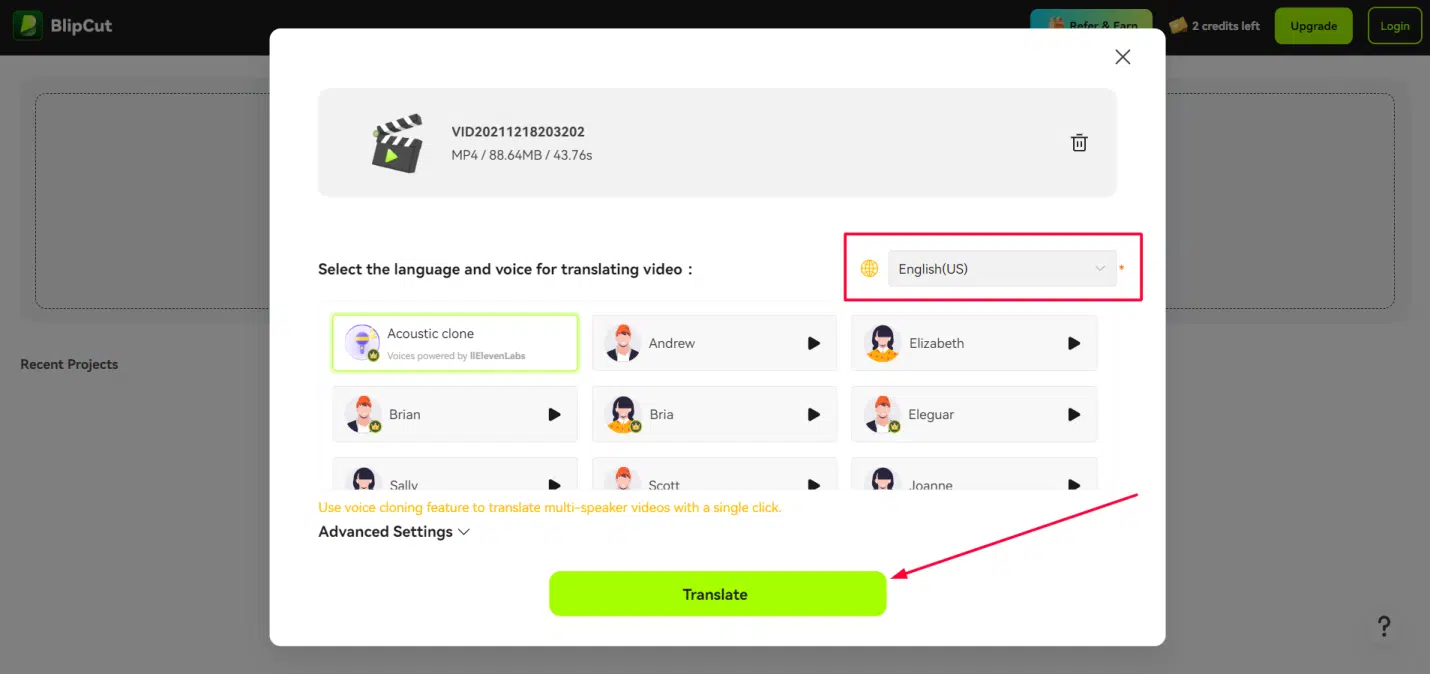 BlipCut AI Video Translator