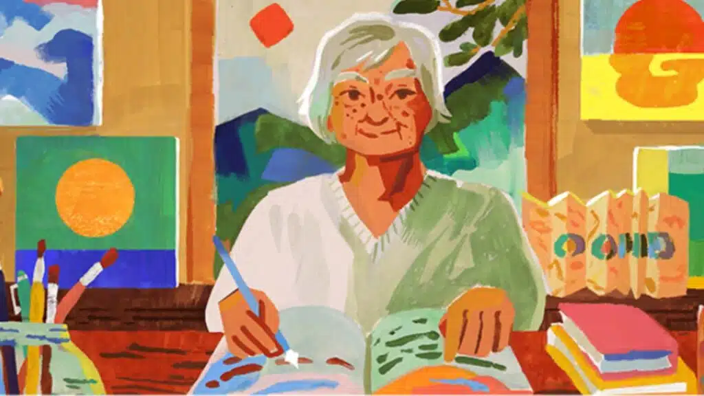 Google Doodle Honors Etel Adnan Landscape Artist