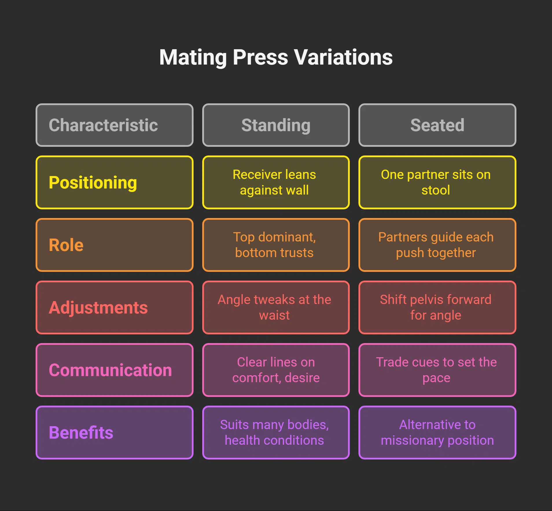 Variations of the Mating Press
