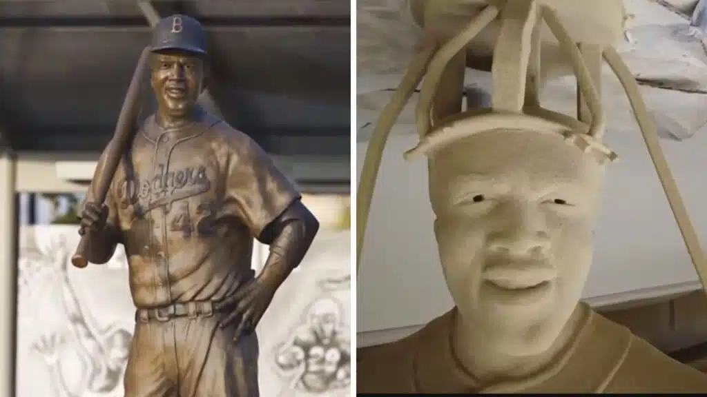 Jackie Robinson Bronze Statue Rebuilt