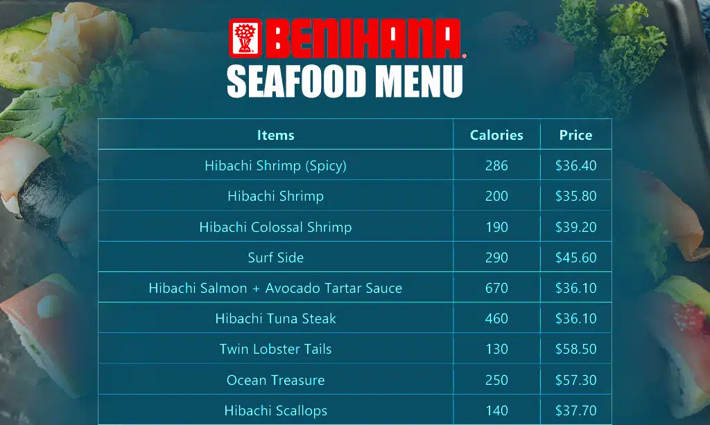 Seafood Menu