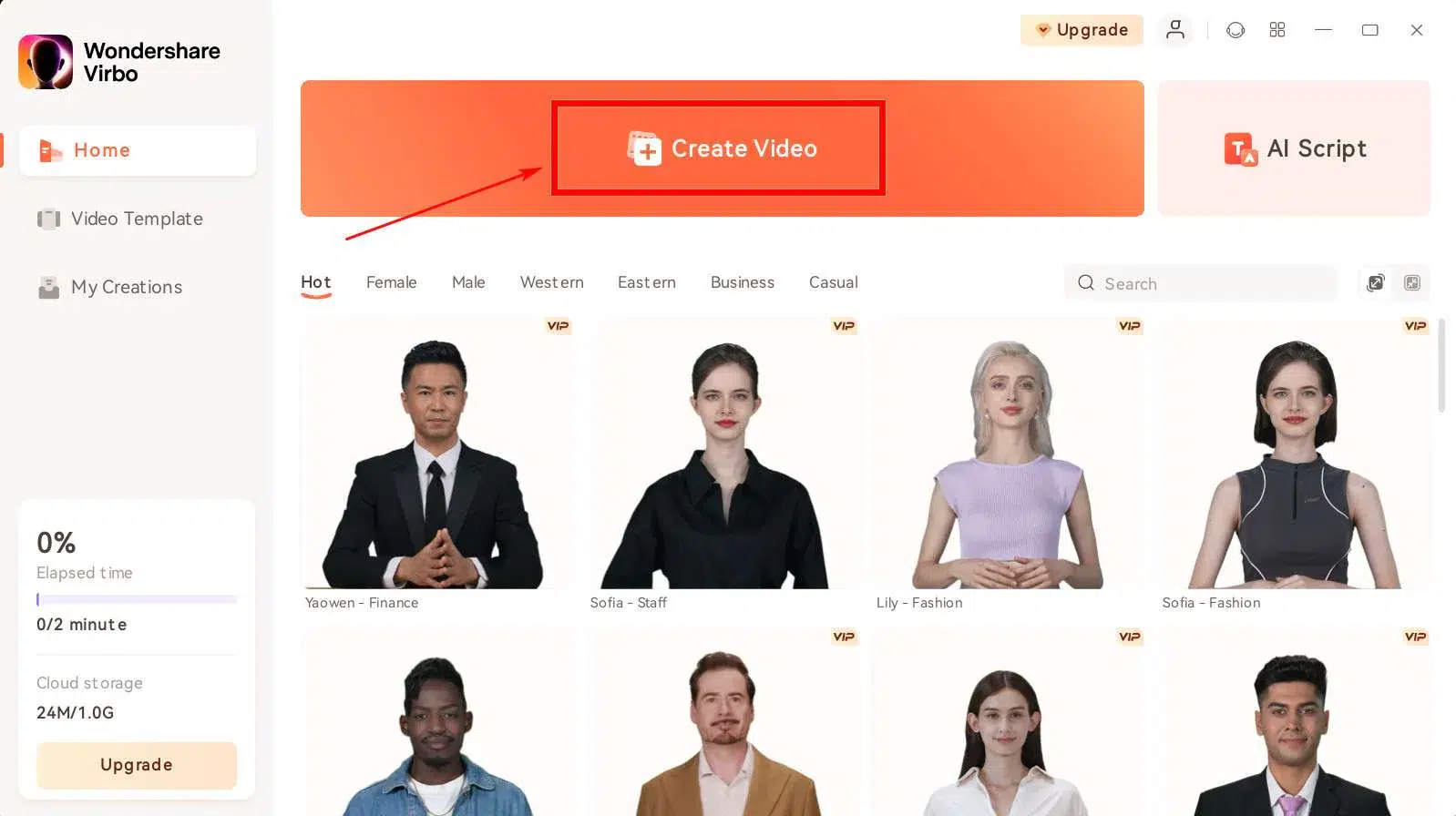 click generate video