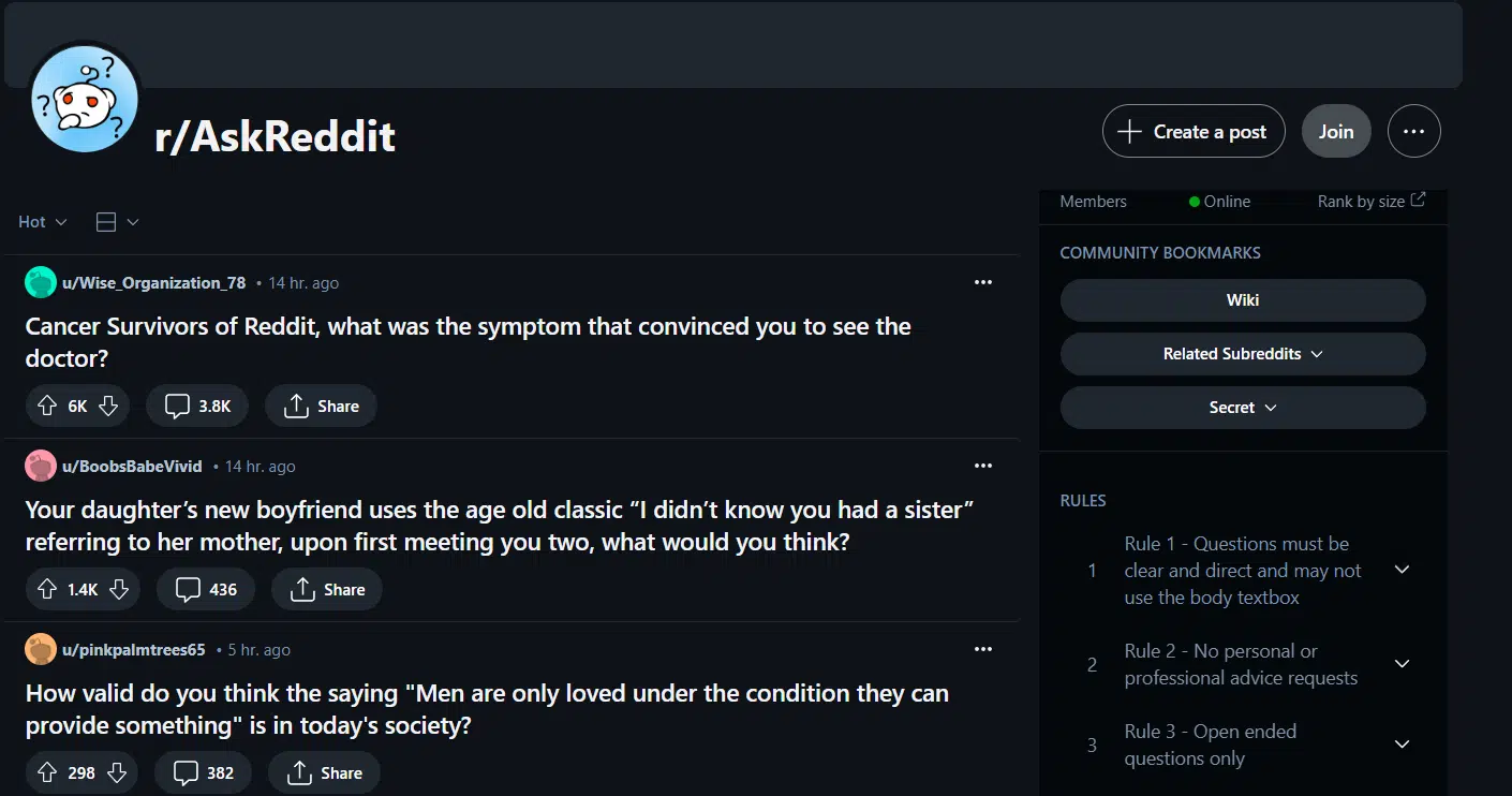 r/AskReddit subreddit