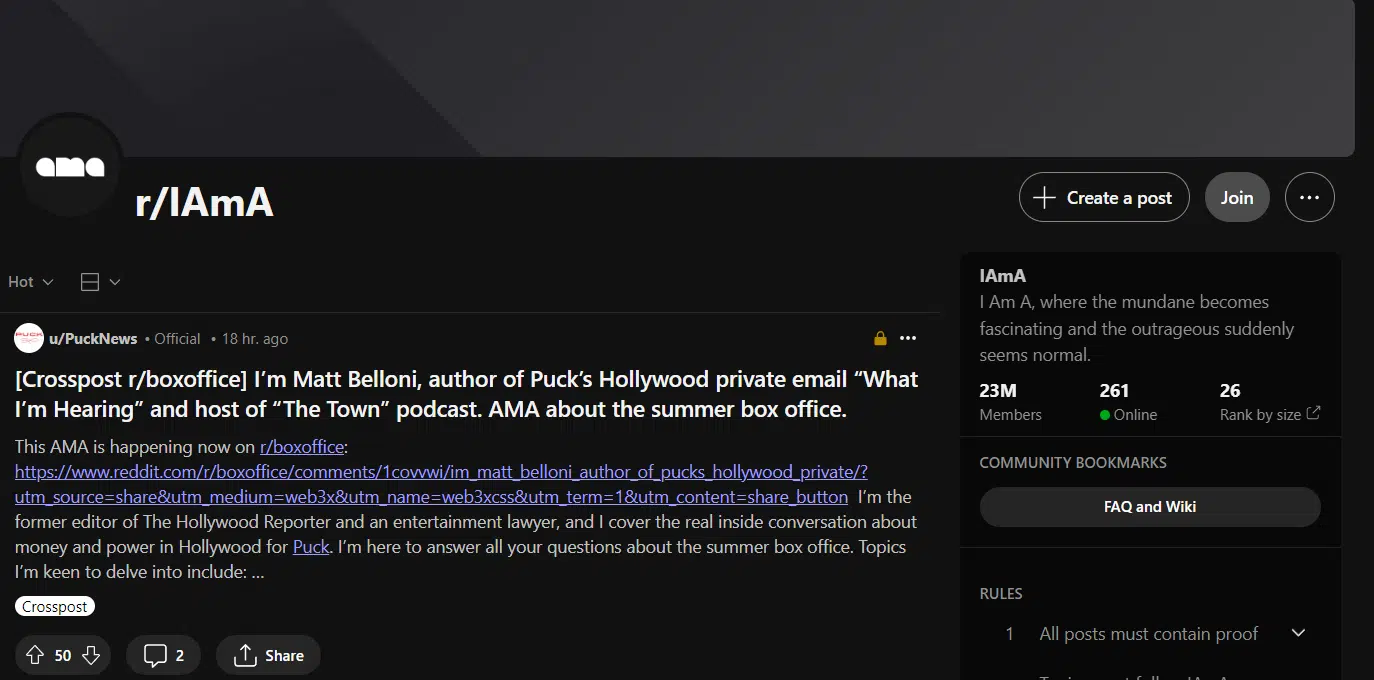 r/IAmA subreddit