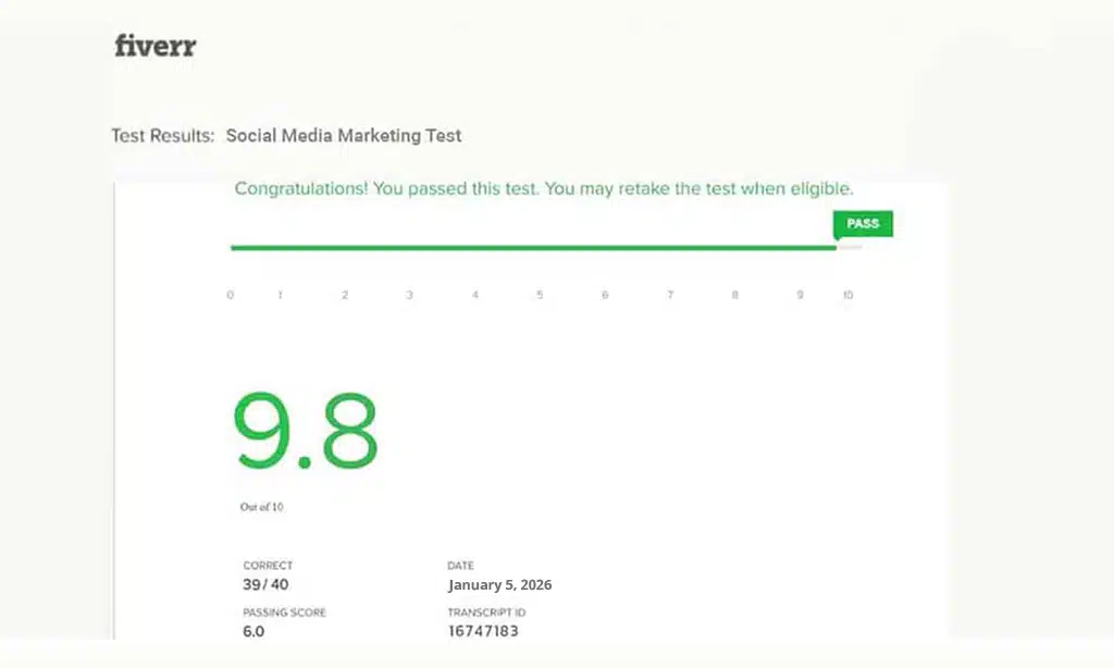 Fiverr Social Media Marketing Skill Test Answers 2026