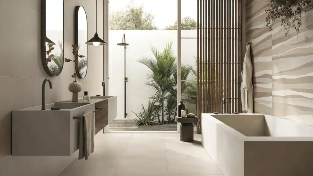 spa retreat porcelain stoneware bathroom