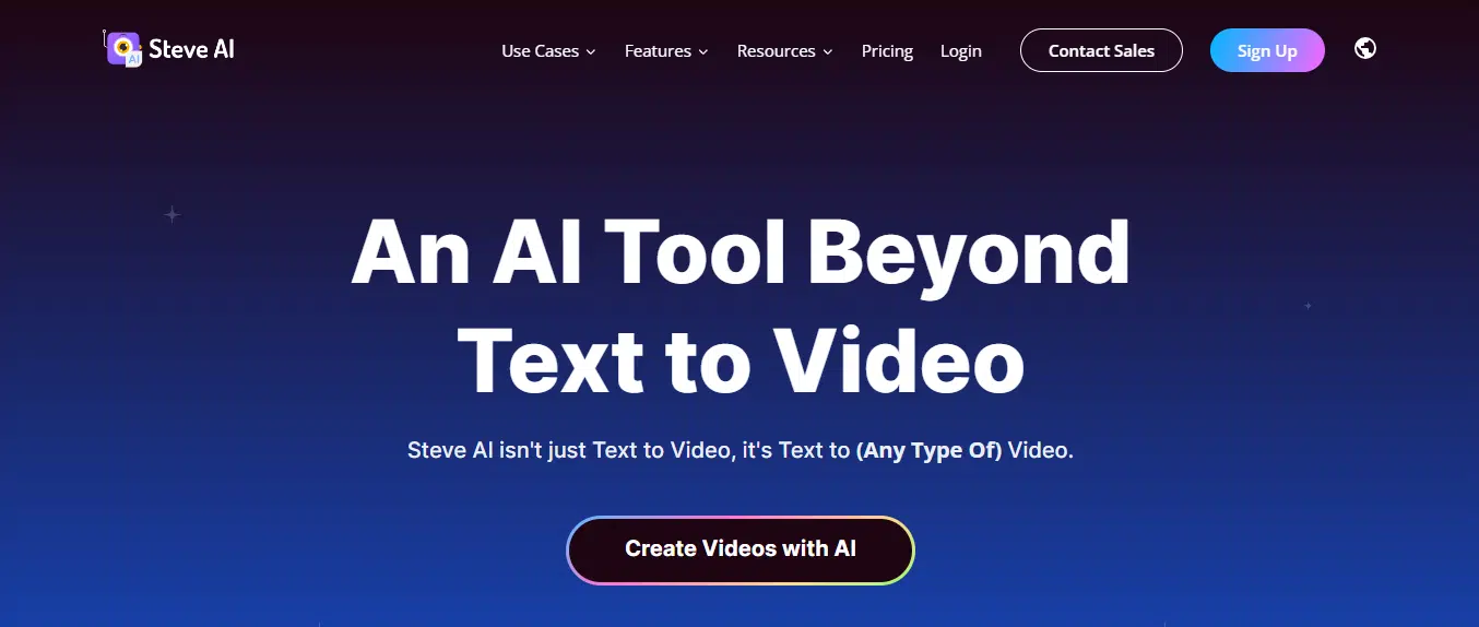 steve ai website interface