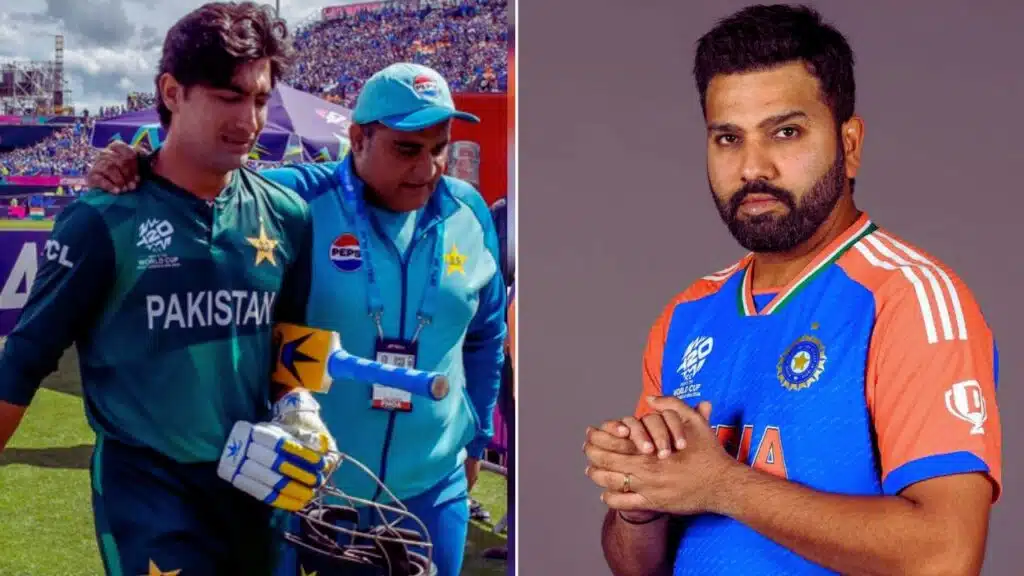 rohit sharma comforts naseem shah after pakistan defeat