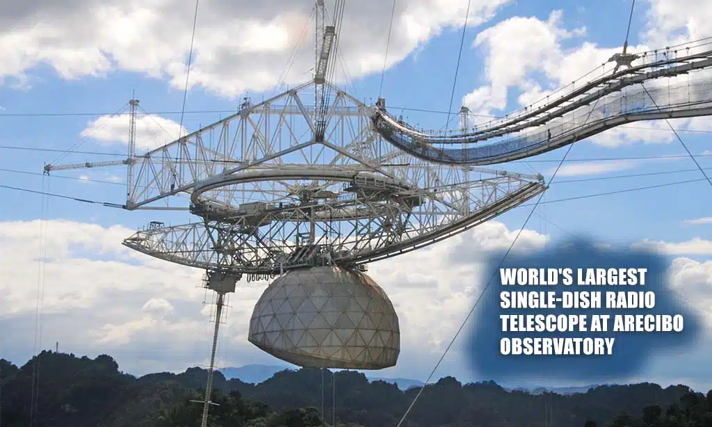 world's largest single-dish radio telescope at Arecibo Observatory