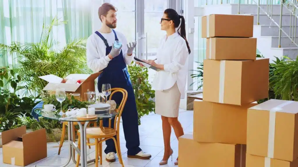 Event planner examining crockery