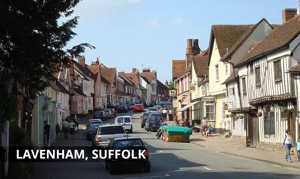 The High Street with the Swan Hotel to the right, Lavenham, Suffolk, England, UK