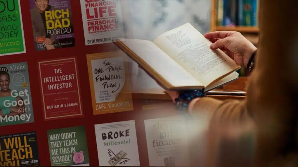 A person reading a book on personal finance