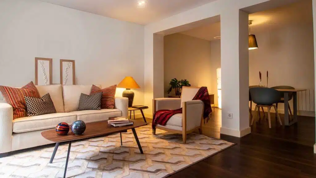 Cozy living room with modern furniture