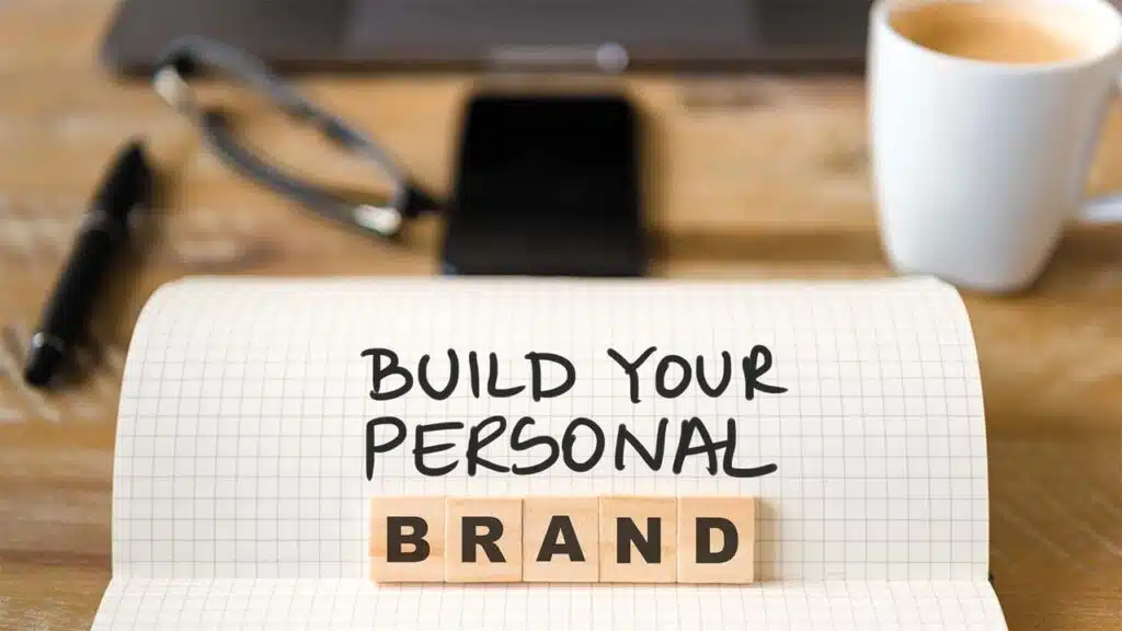 Setup promotes the idea of personal development and brand building in a workspace setting