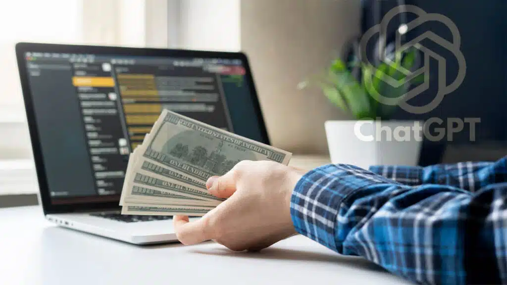 A person holding a stack of US dollar bills