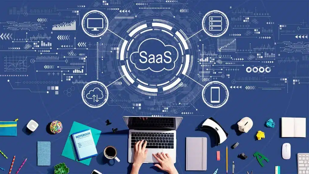 Concept of SaaS (Software as a Service) in a tech-focused setting