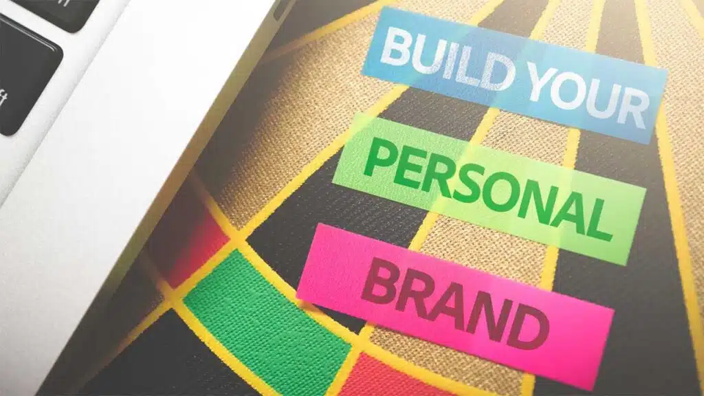 Colorful sticky notes with the phrases "Build Your Personal Brand"