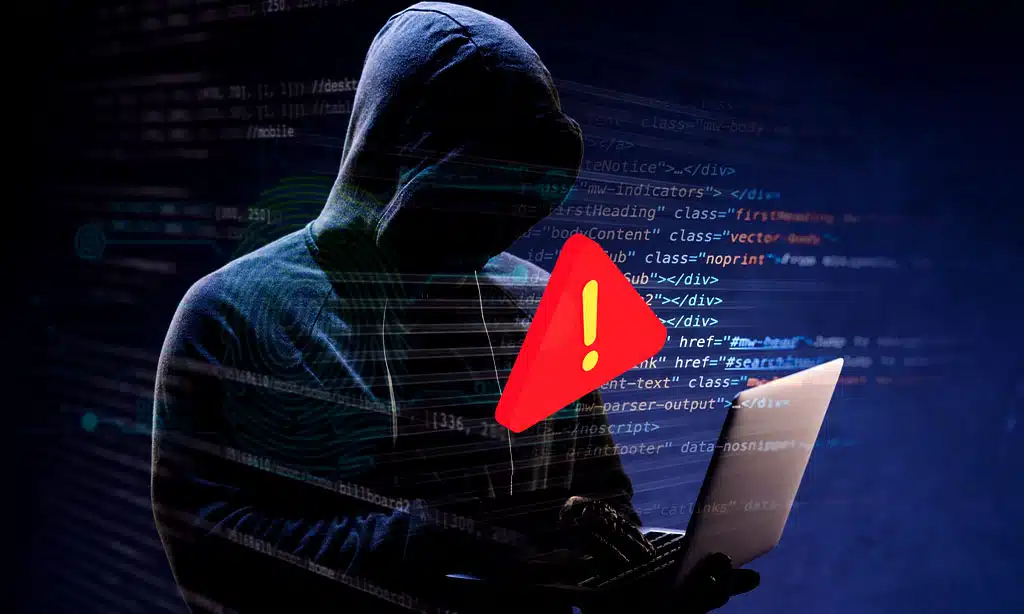 Highlighting the theme of cyber threats or security breaches